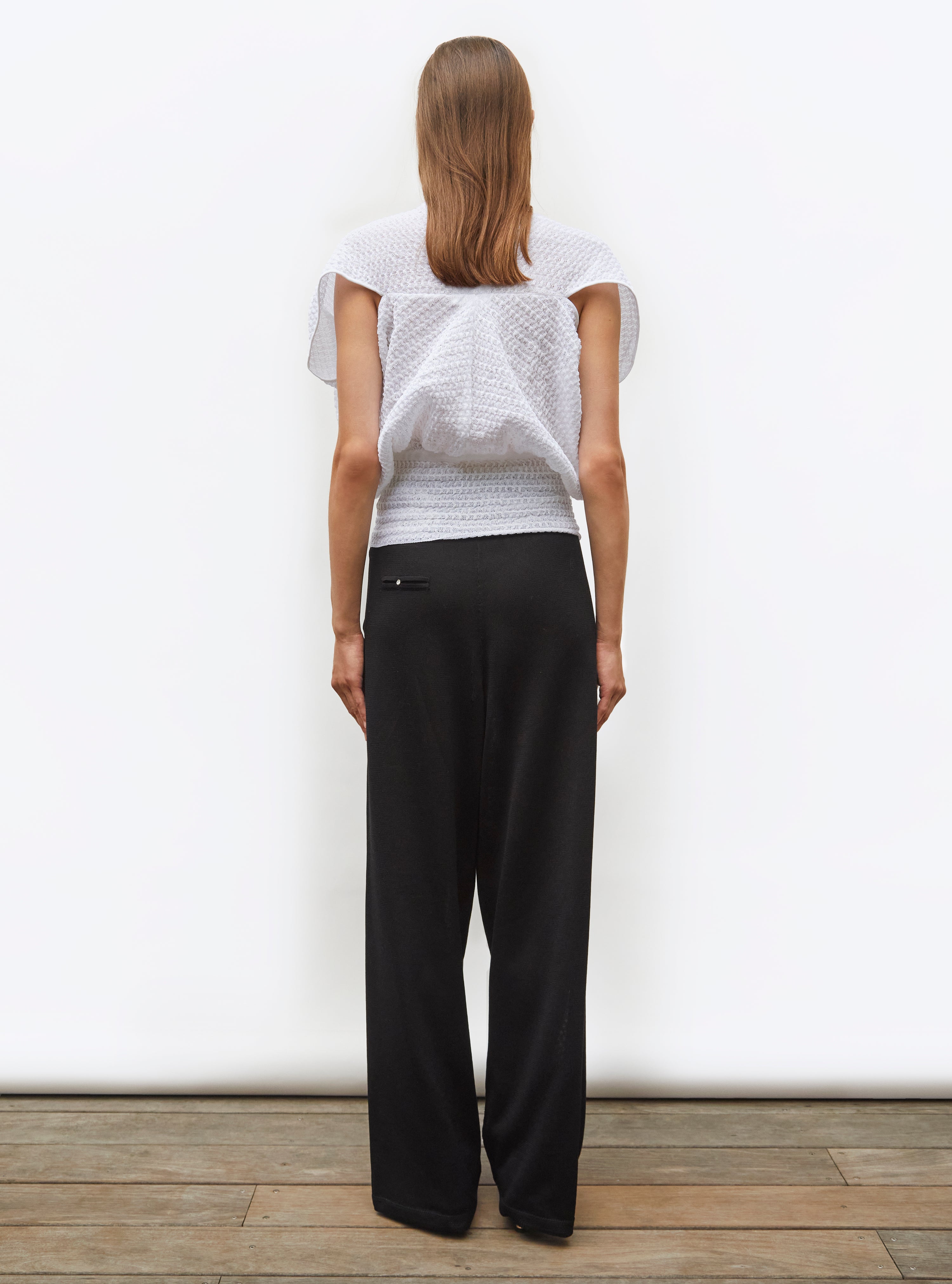 Top couture maille organza Milk - Top de luxe