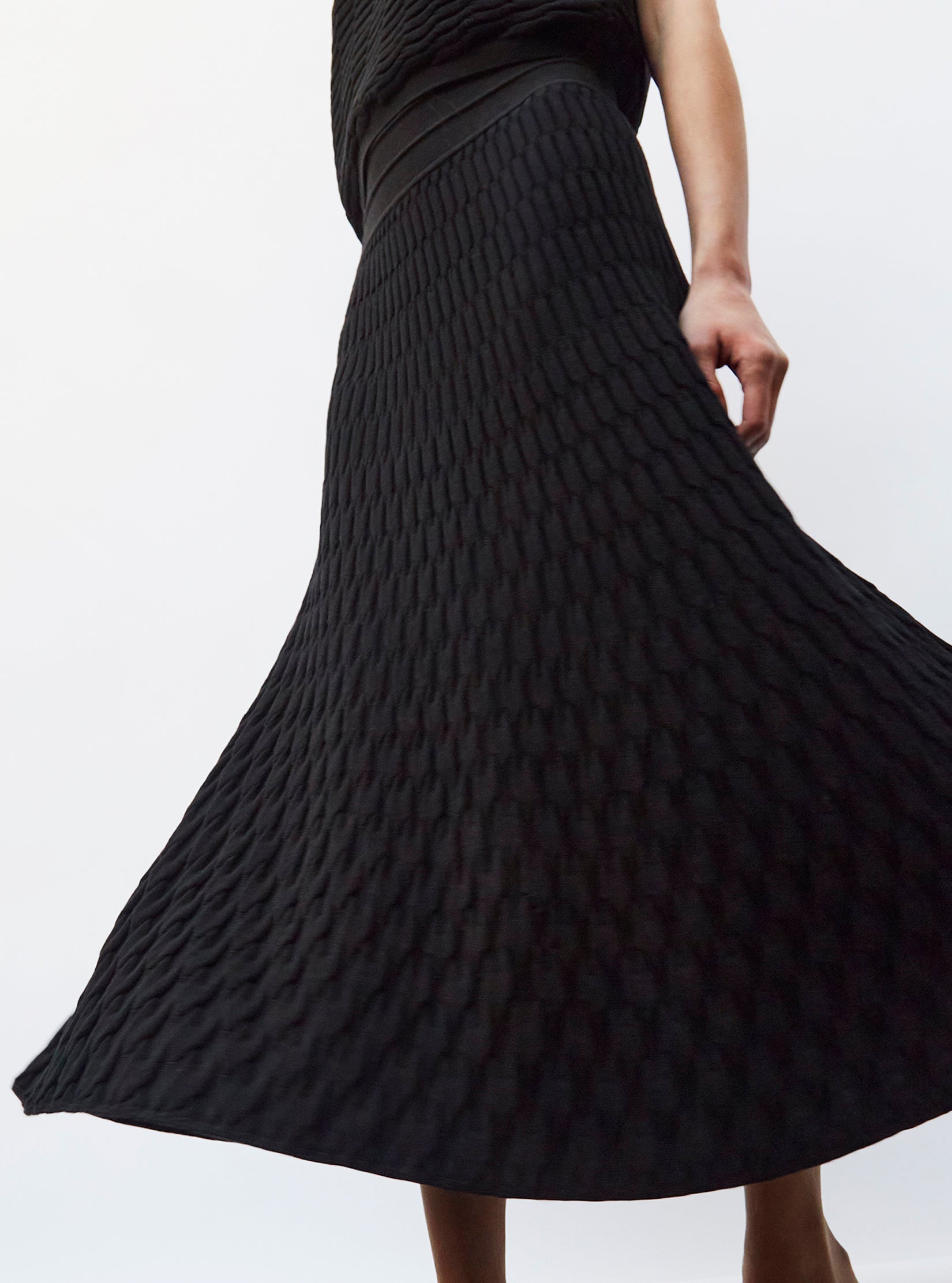 Jupe en maille zellige unie - Vêtement en maille de luxe Molli