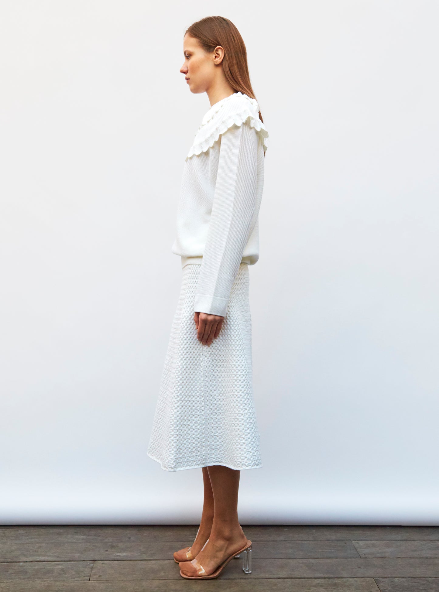 Blouse en maille à maxi col - Vêtement de luxe femme