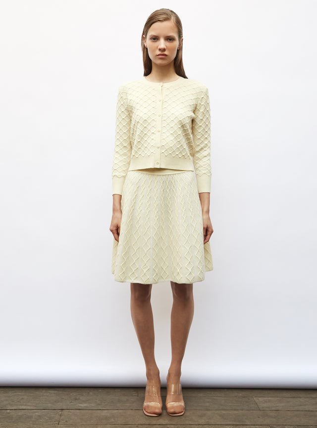 short skirt in fine-quilted knit - Image principale