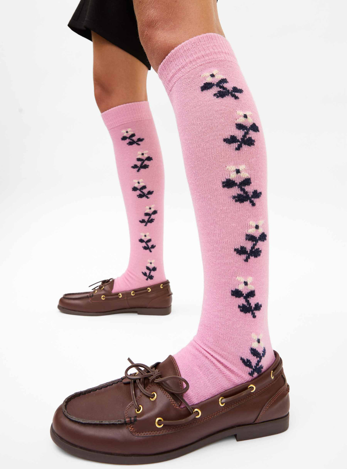 Chaussettes jacquard fleurs cadillac nuit naturel