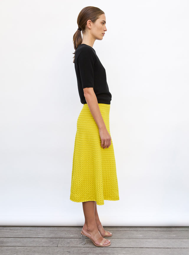 Smocked knit mid-length skirt - Image principale