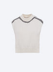 top en maille brodé main
