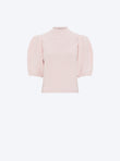 top en maille manches bouffantes