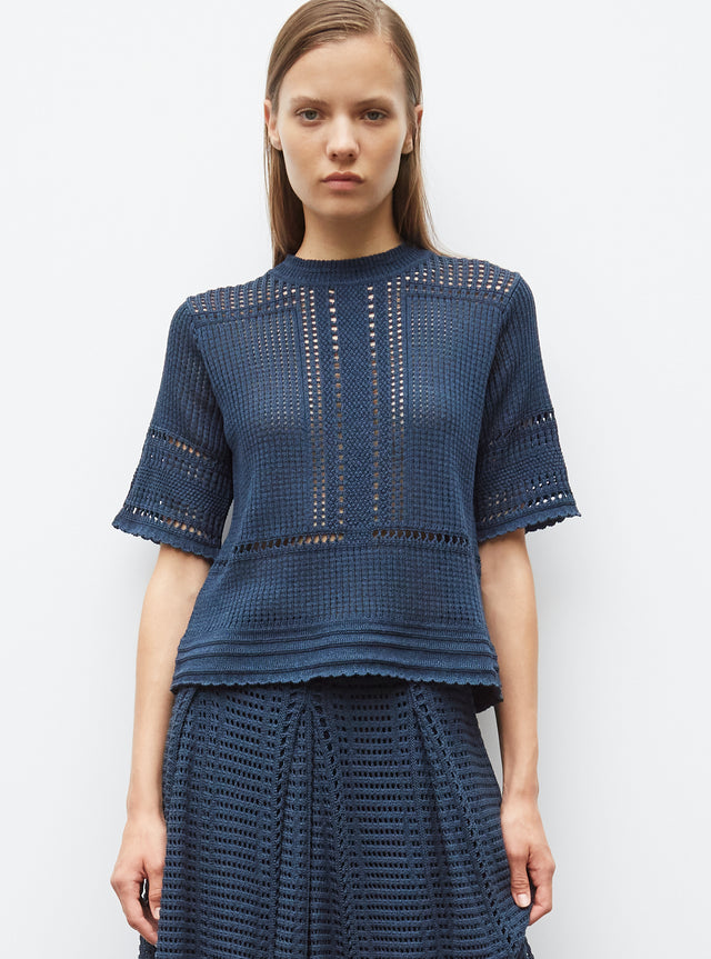 top in openworked wicker knit - Image principale