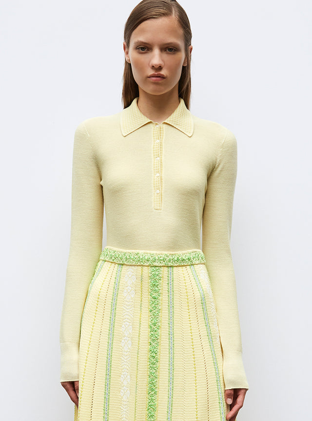 garter stitch knit polo - Image principale