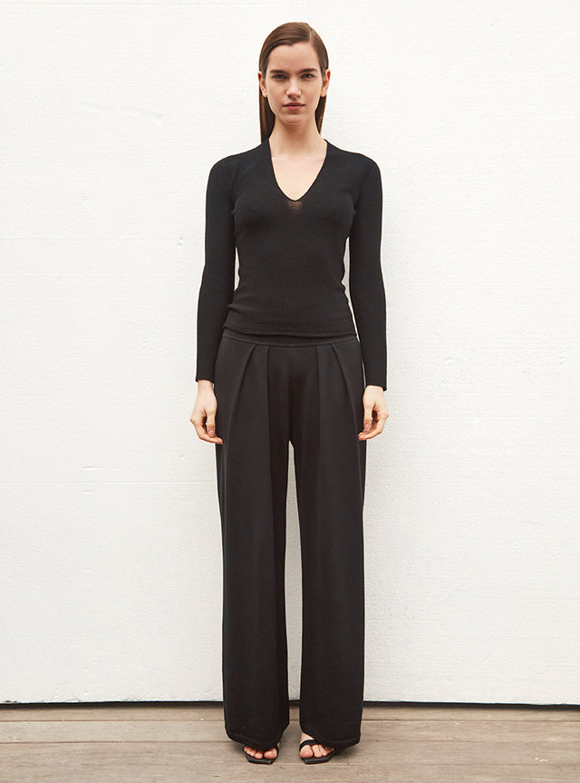 deep v-neck slim top - Image principale