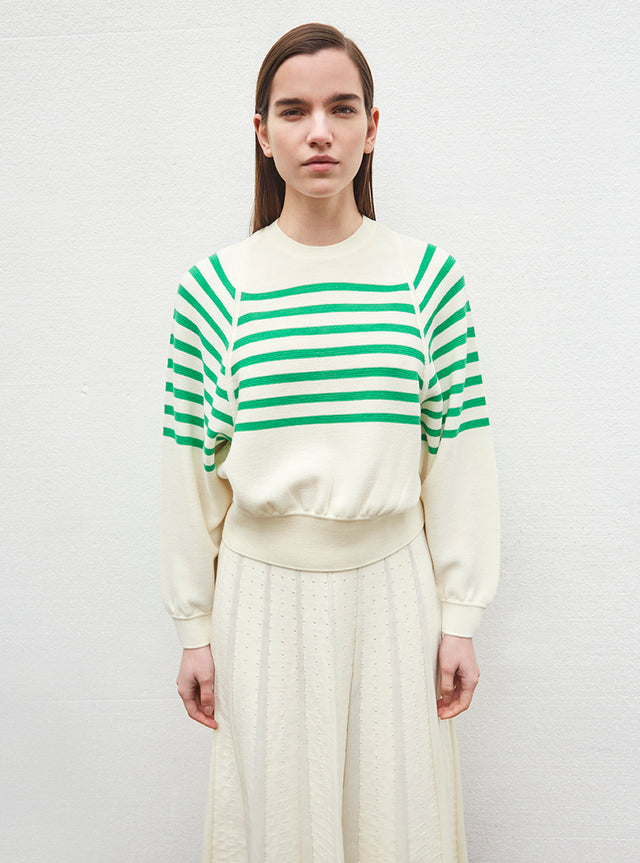 striped breton sweater with wide armholes - Image principale