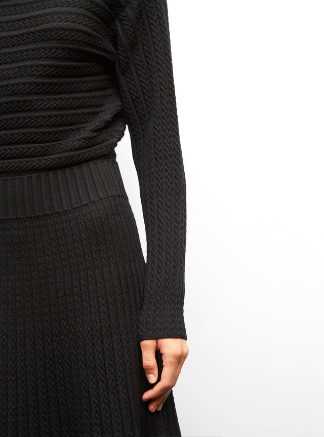 Long pleated knit dress - Image principale