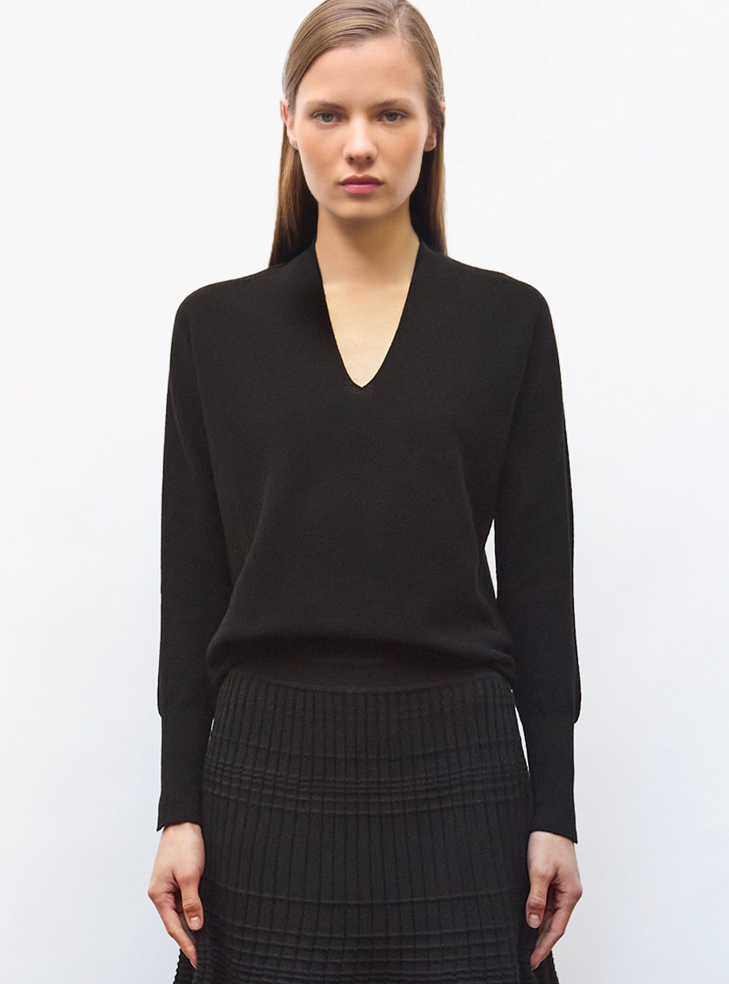 Top fin oversize col V - Tops, blouses de luxe