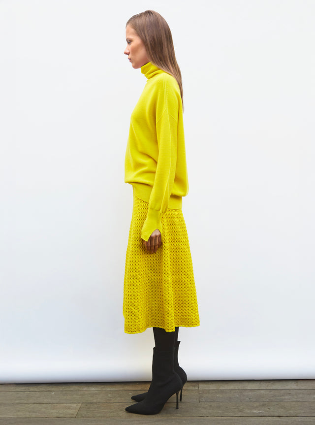 smocked knit mid-length skirt - Image principale