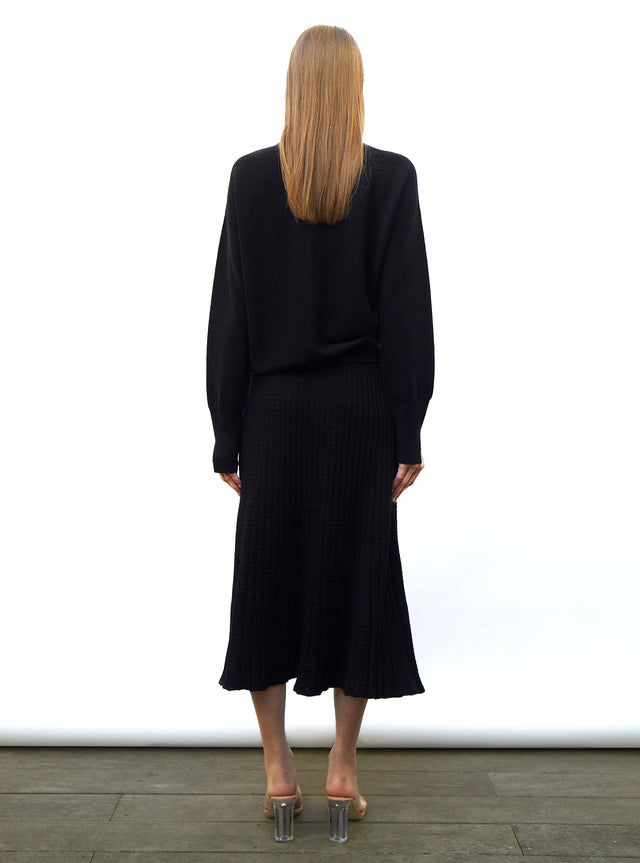 fluid knit skirt in pleated knit - Image principale