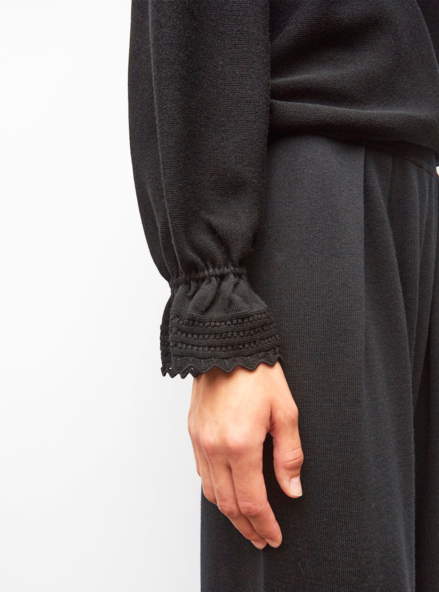 Blouse en maille col dentelle - Tops, blouses de luxe