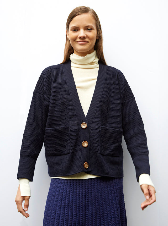 wavy knit cardigan - Image principale