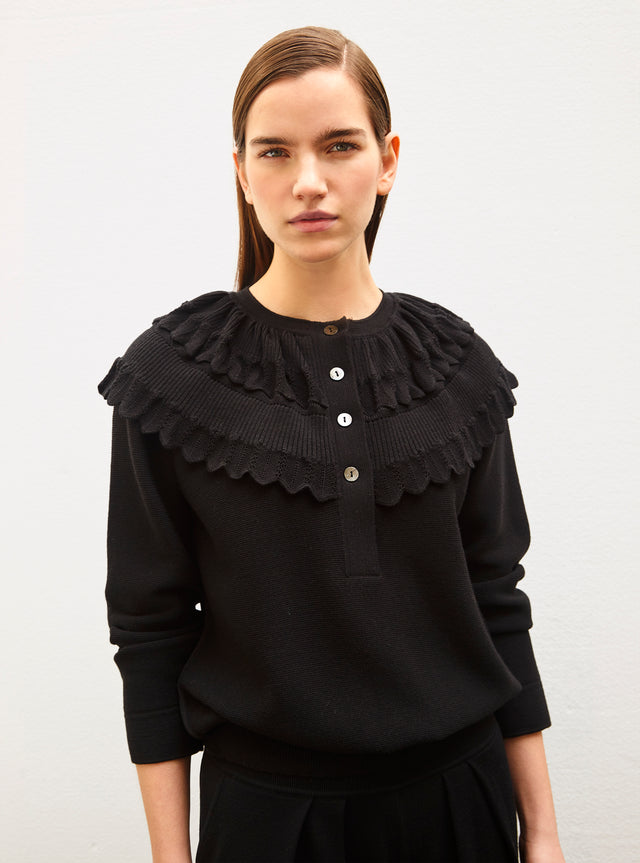 blouse en maille à maxi col - Image principale