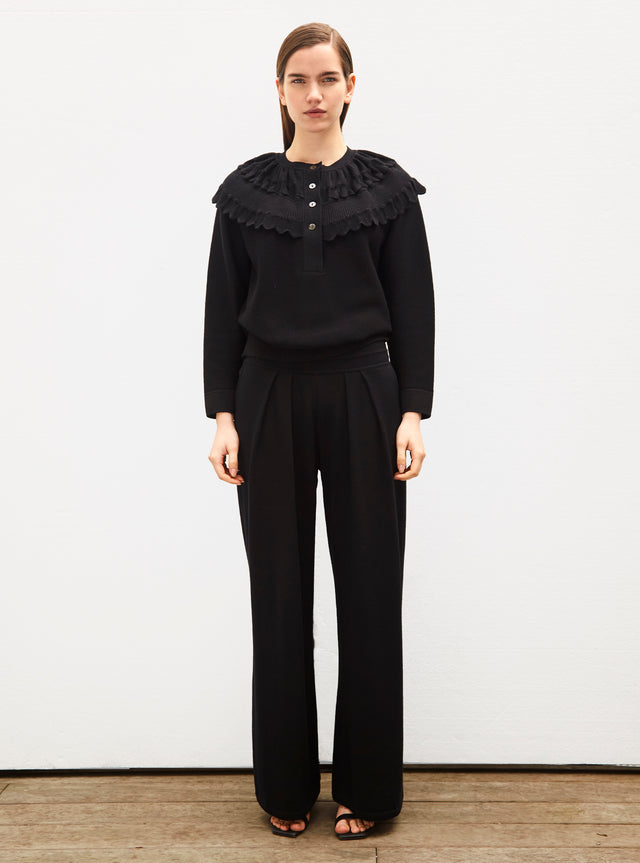 blouse en maille à maxi col - Image principale