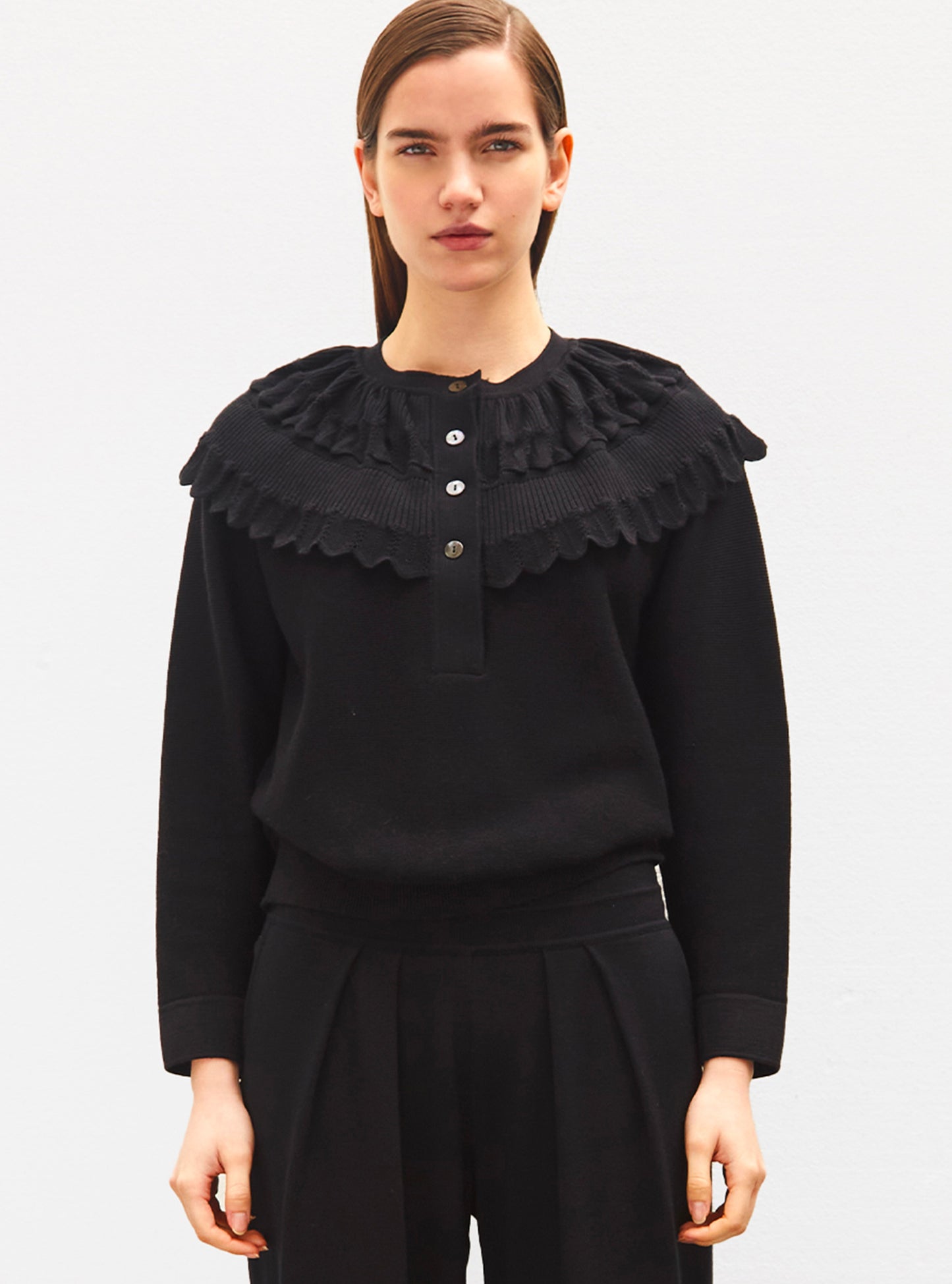 Blouse en maille à maxi col - Vêtement en maille de luxe Molli