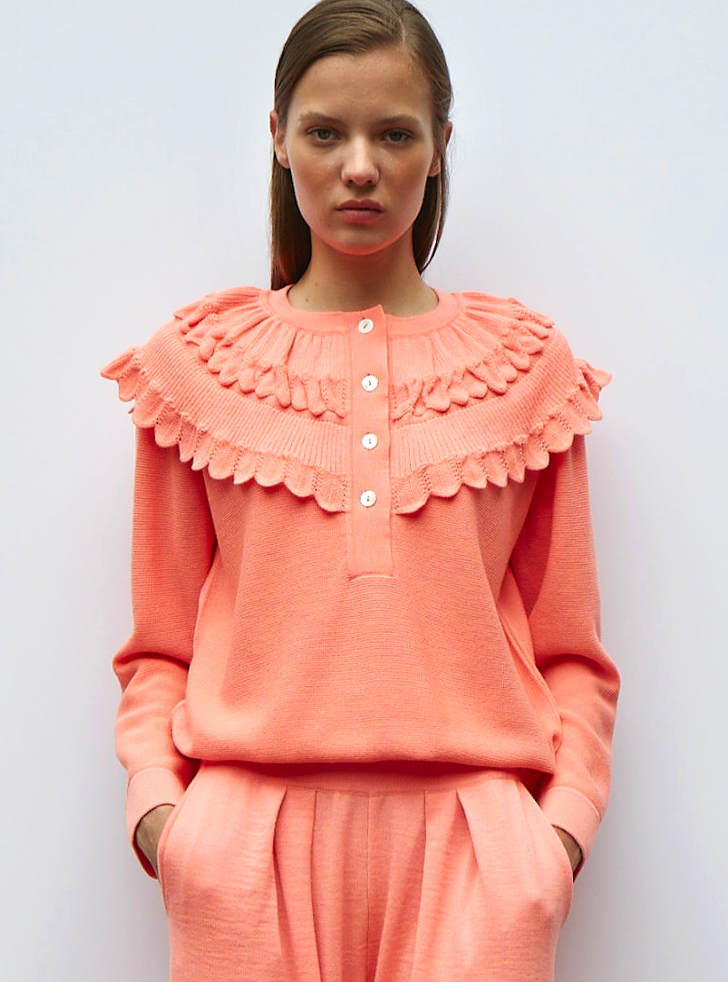 Blouse en maille à maxi col - Vêtement en maille de luxe Molli