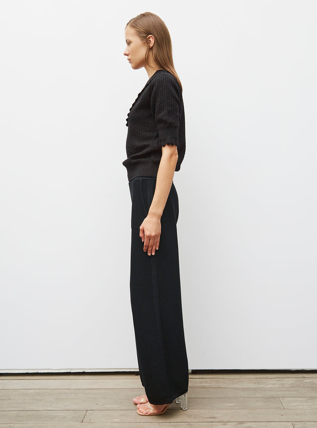 pantalon taille haute maille - Image principale