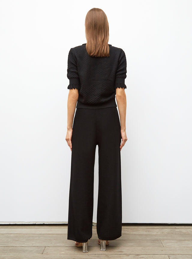 pantalon taille haute maille - Image principale