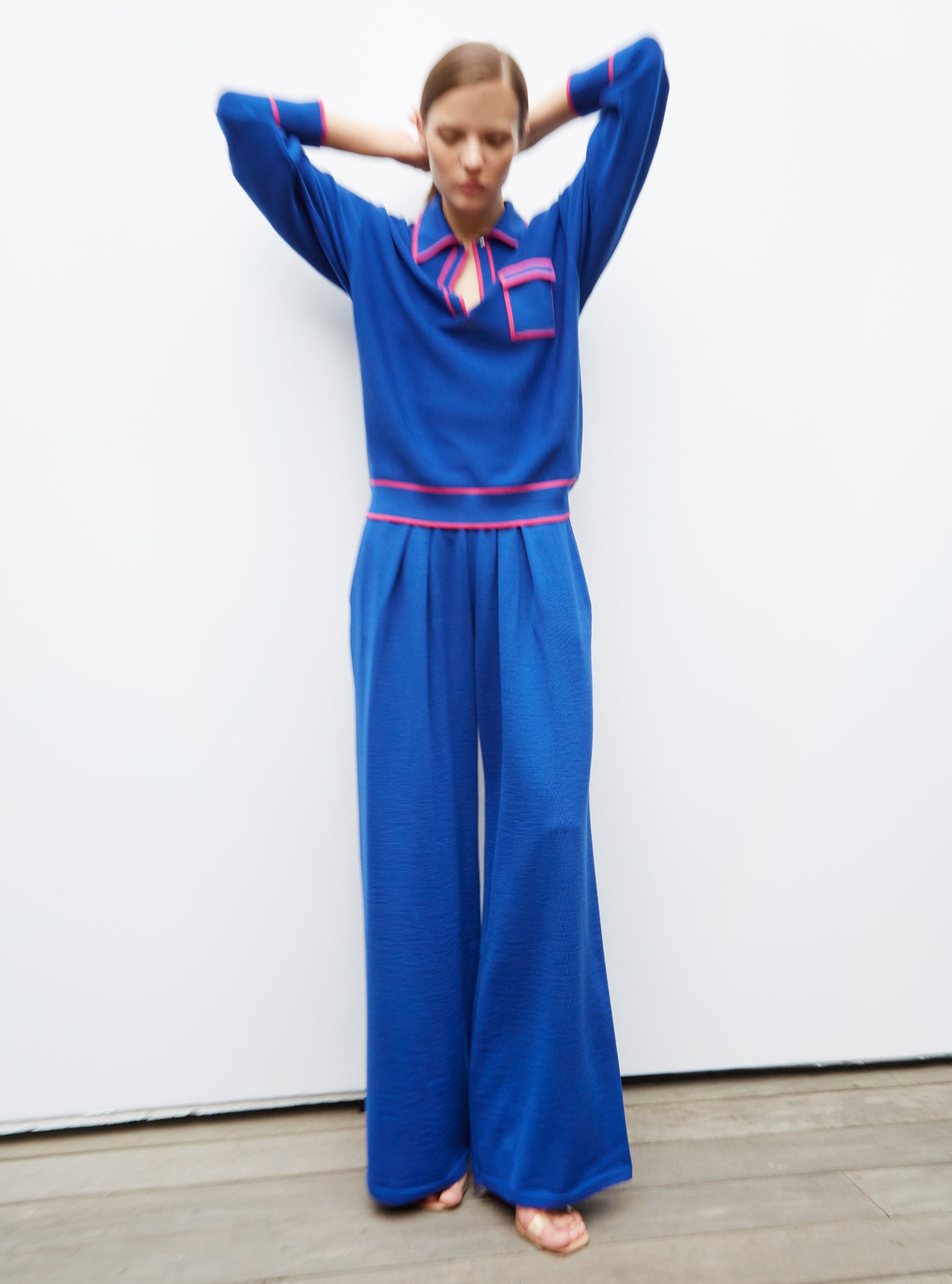 Pantalon fluide en maille - Vêtement de luxe femme