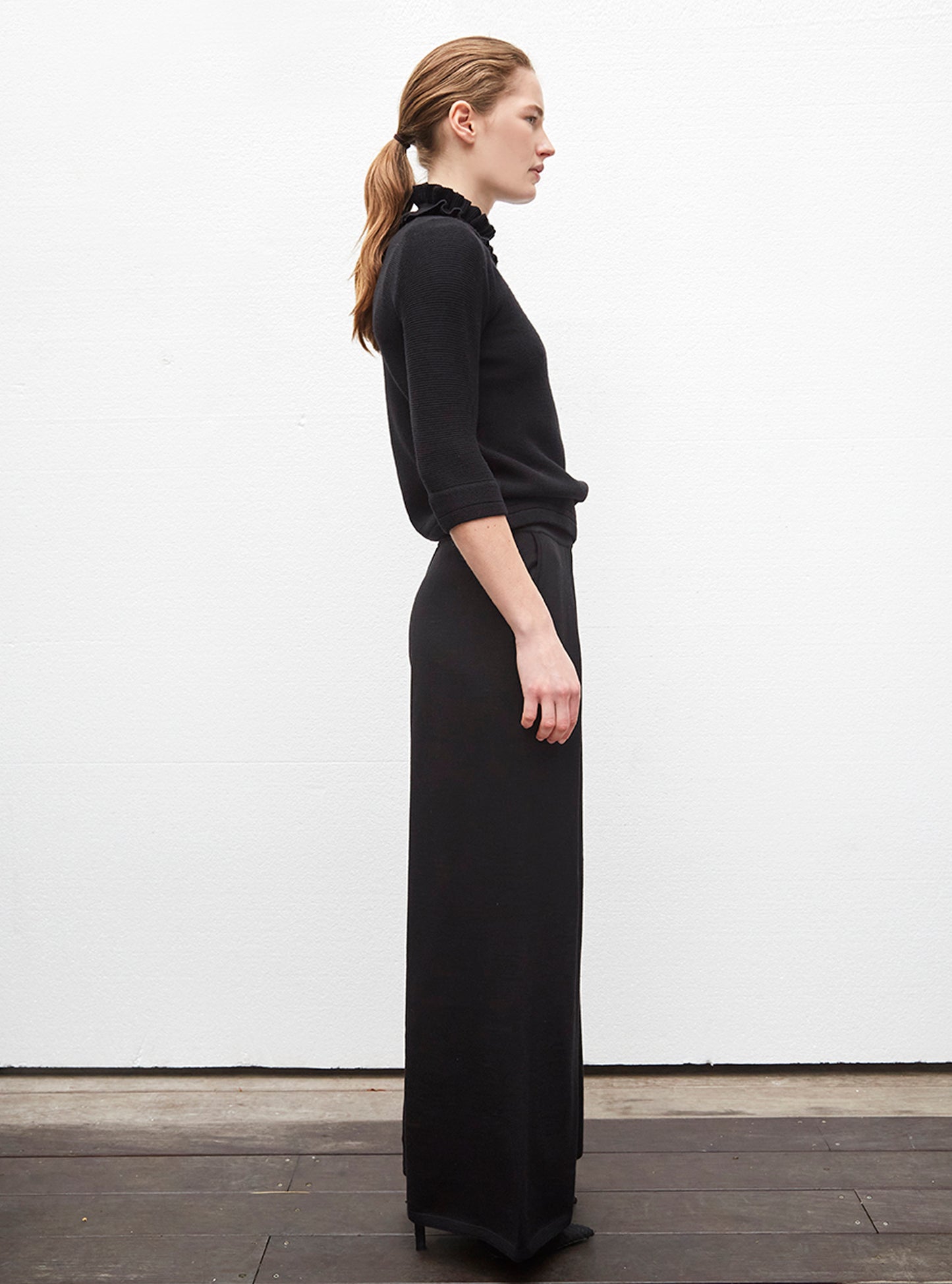 Top en maille à col volanté - Tops, blouses de luxe
