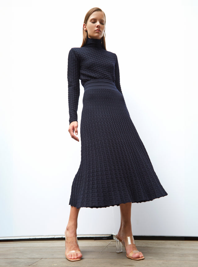 jupe longue maille cannage - Image principale