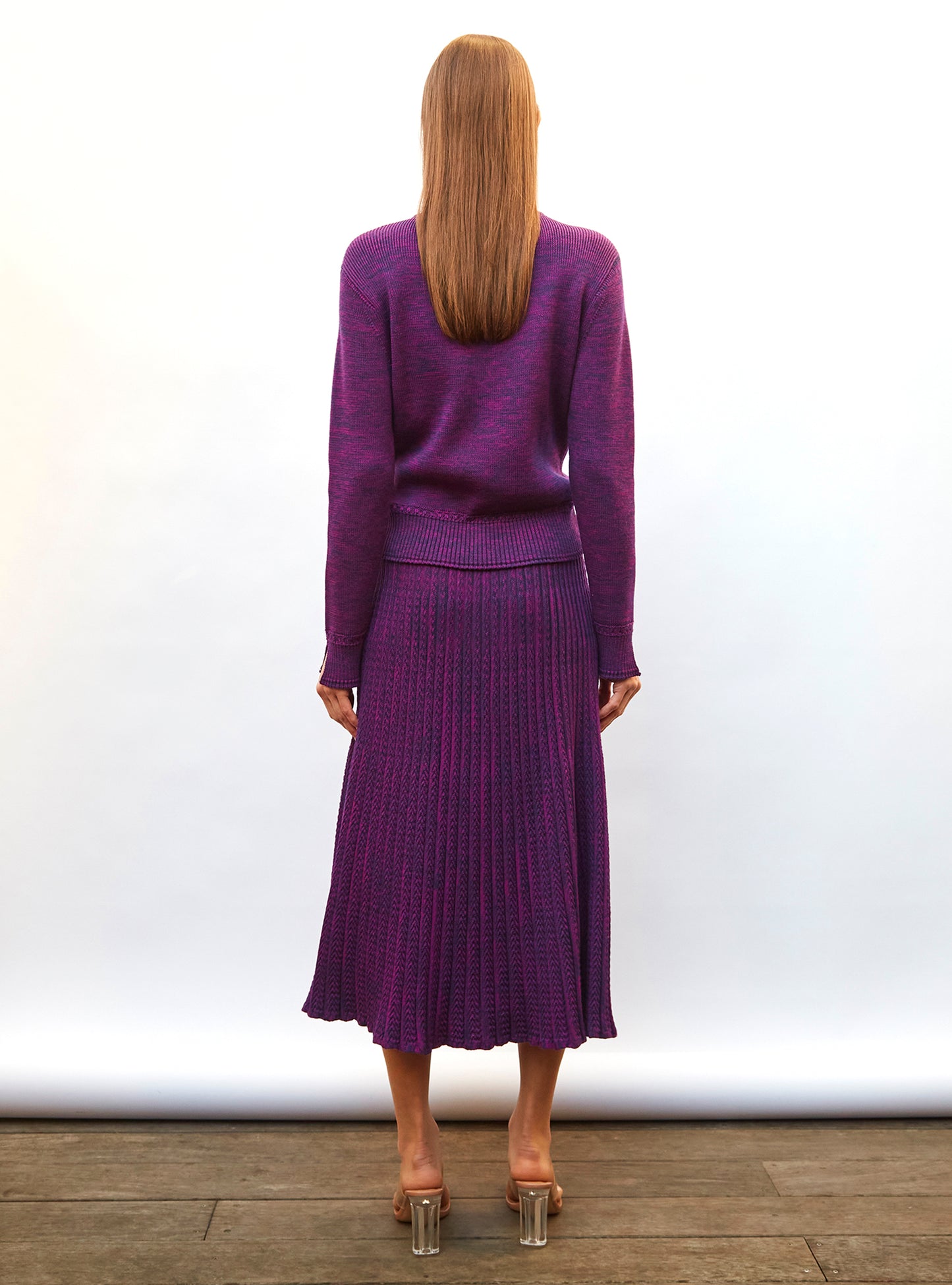 Jupe fluide en maille plissée - Vêtement de luxe femme