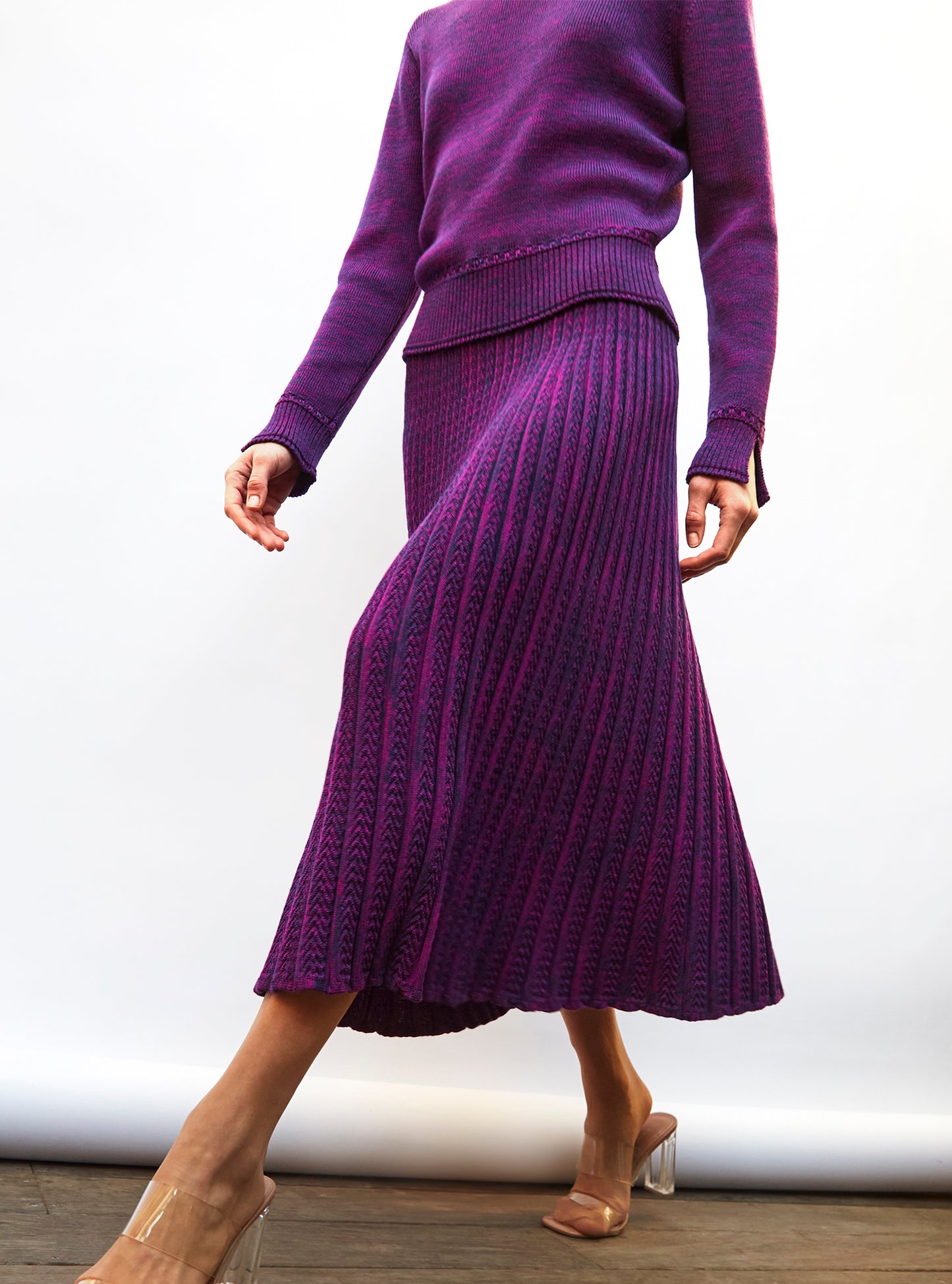 Jupe fluide en maille plissée - Molli