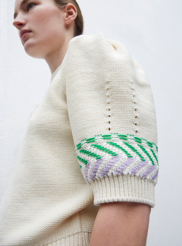 top en maille chevron coloré - Image principale