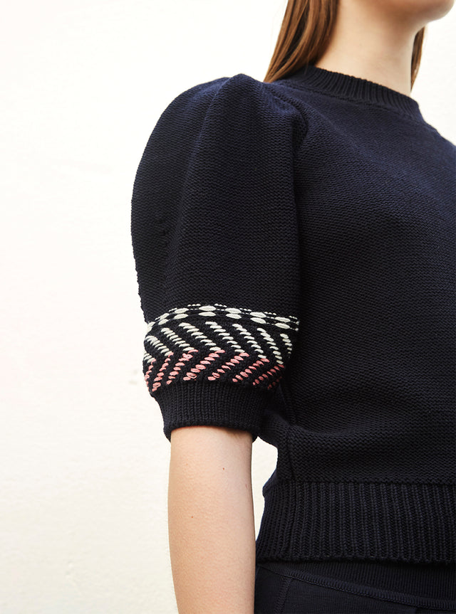 top en maille chevron coloré - Image principale