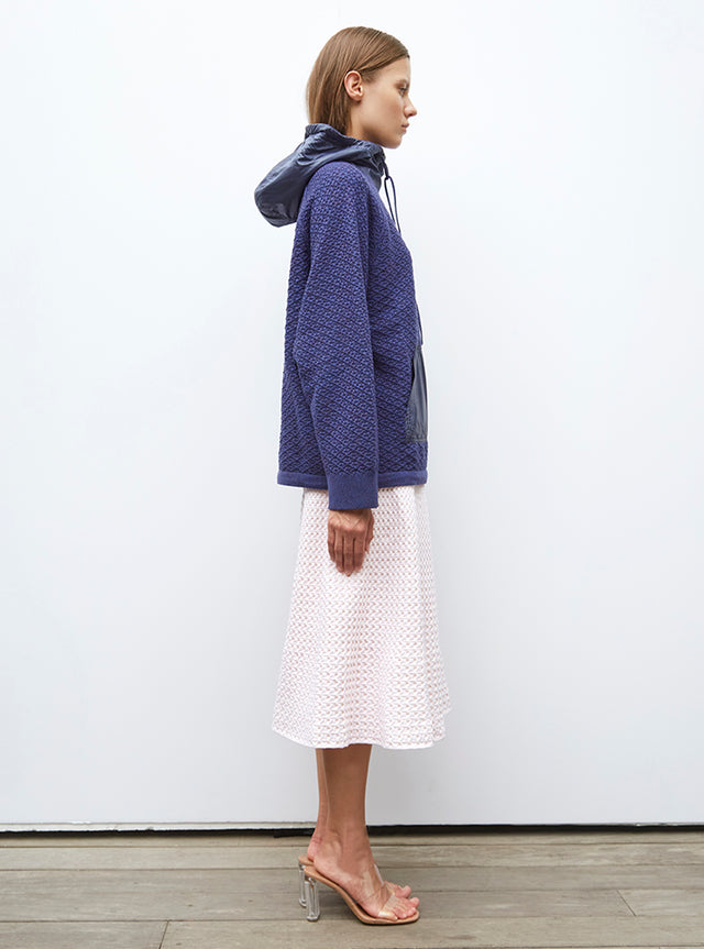 pull à capuche maille damier - Image principale