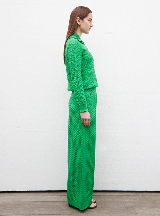 polo couture en maille damier - Image principale