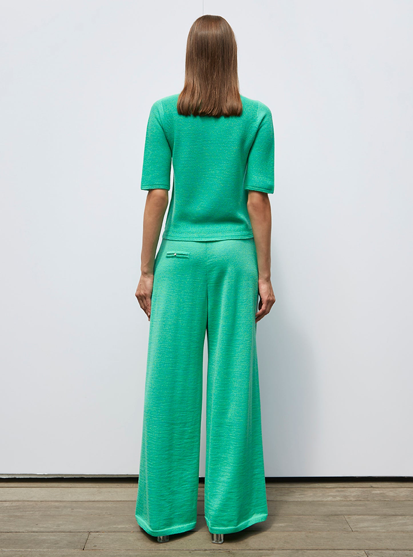 Pantalons de luxe femme - Pantalon fluide en maille