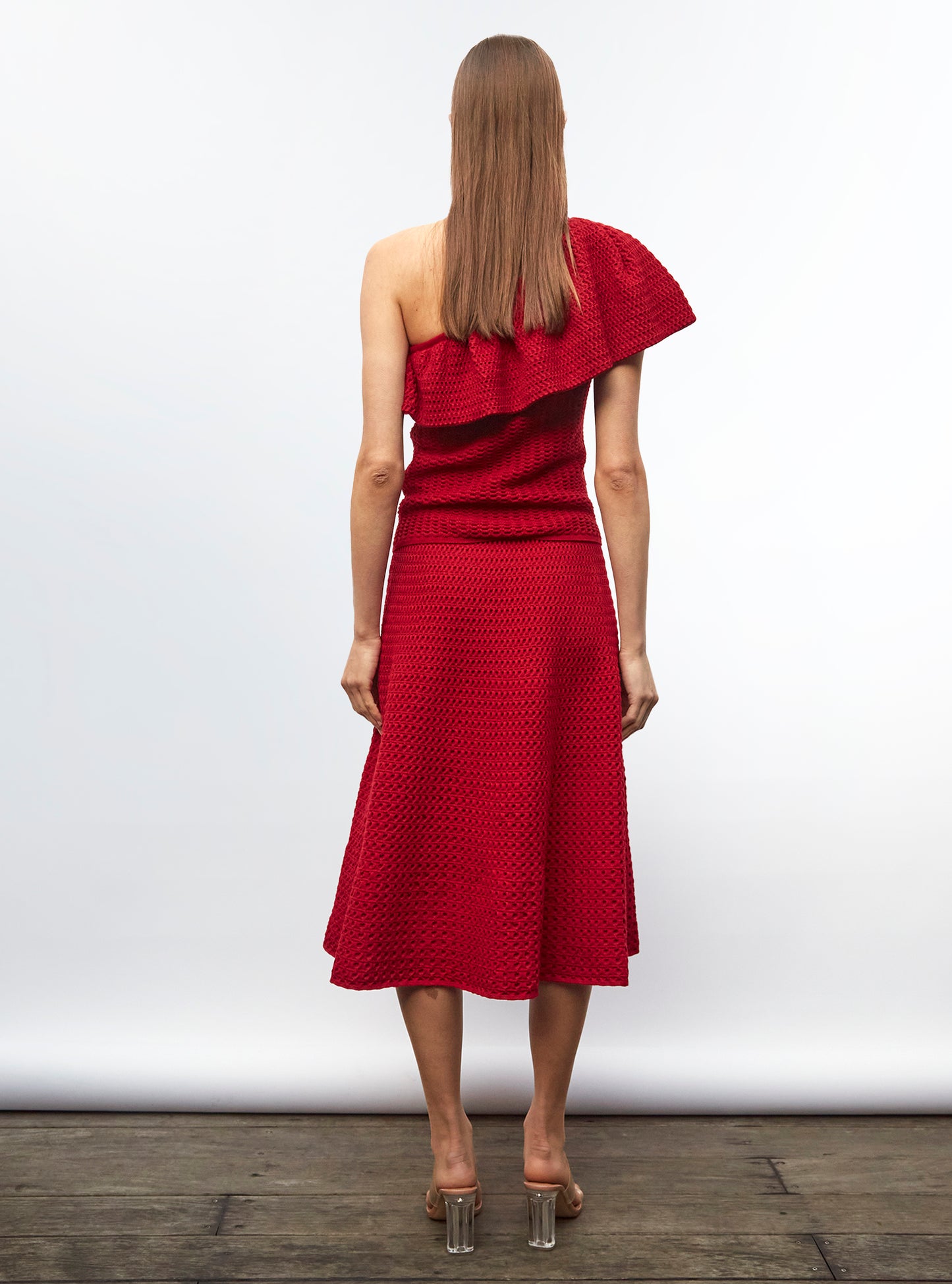 One shoulder en maille smockée - Vêtements de luxe femme