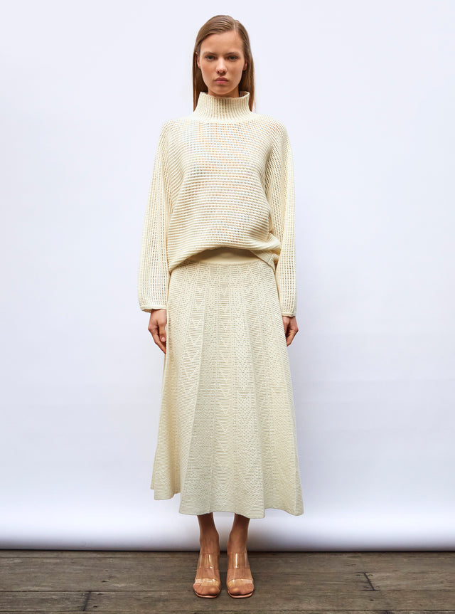 fine skirt in wool knit - Image principale