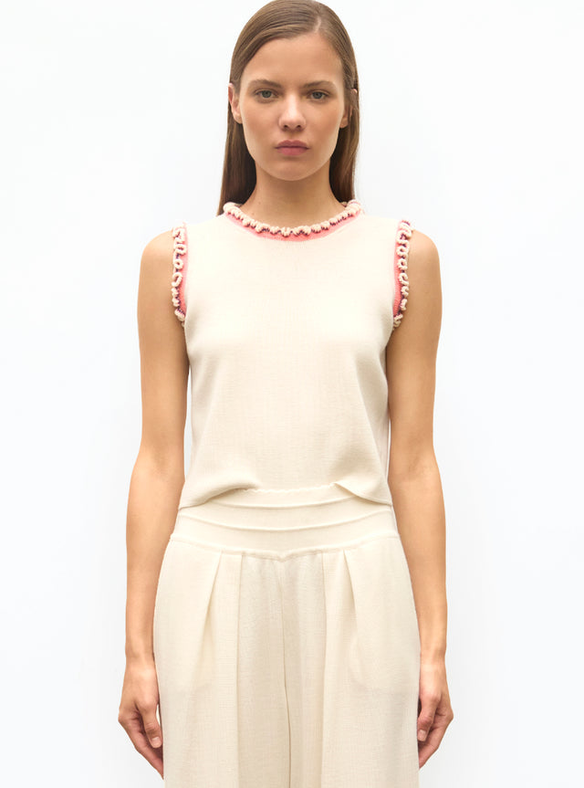 knit top with mini ruffles - Image principale