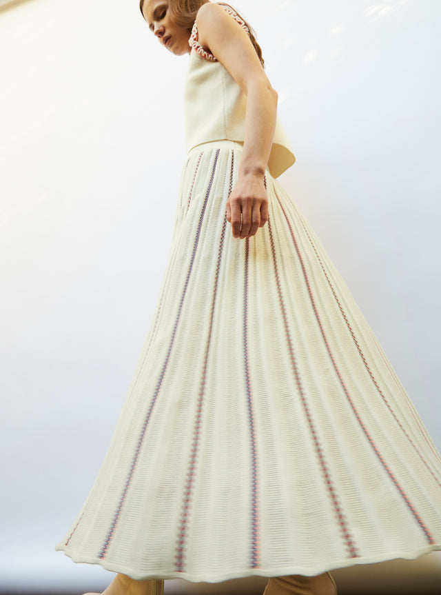 fair-isle details knit skirt - Image principale