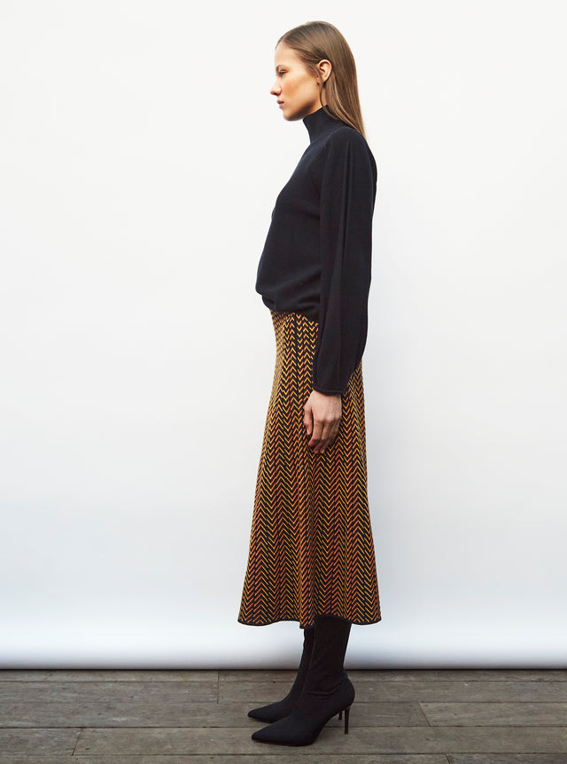 reversible skirt with fine herringbones - Image principale