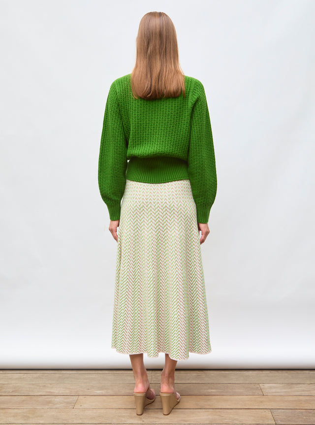 reversible skirt with fine herringbones - Image principale