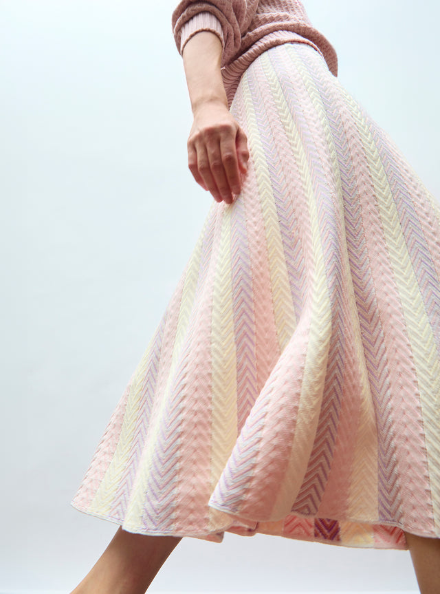 reversible skirt with fine herringbones - Image principale