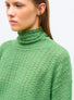 Top maille pointelle col montant vert mouliné - Molli