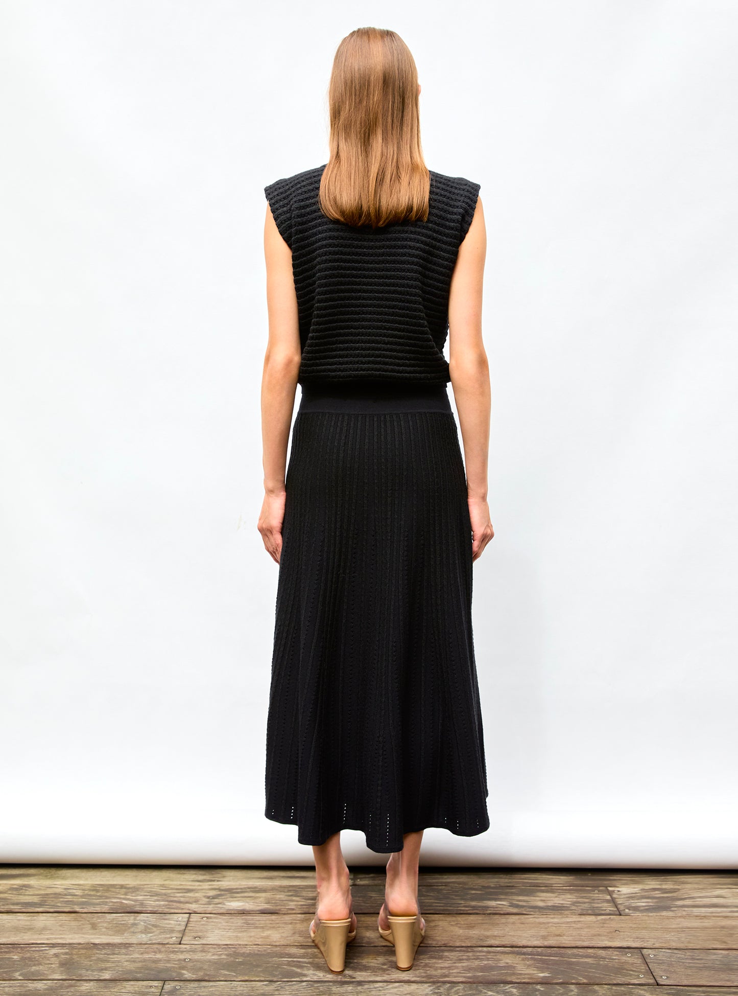 Top maille bijou Noir Profond - Tops de luxe