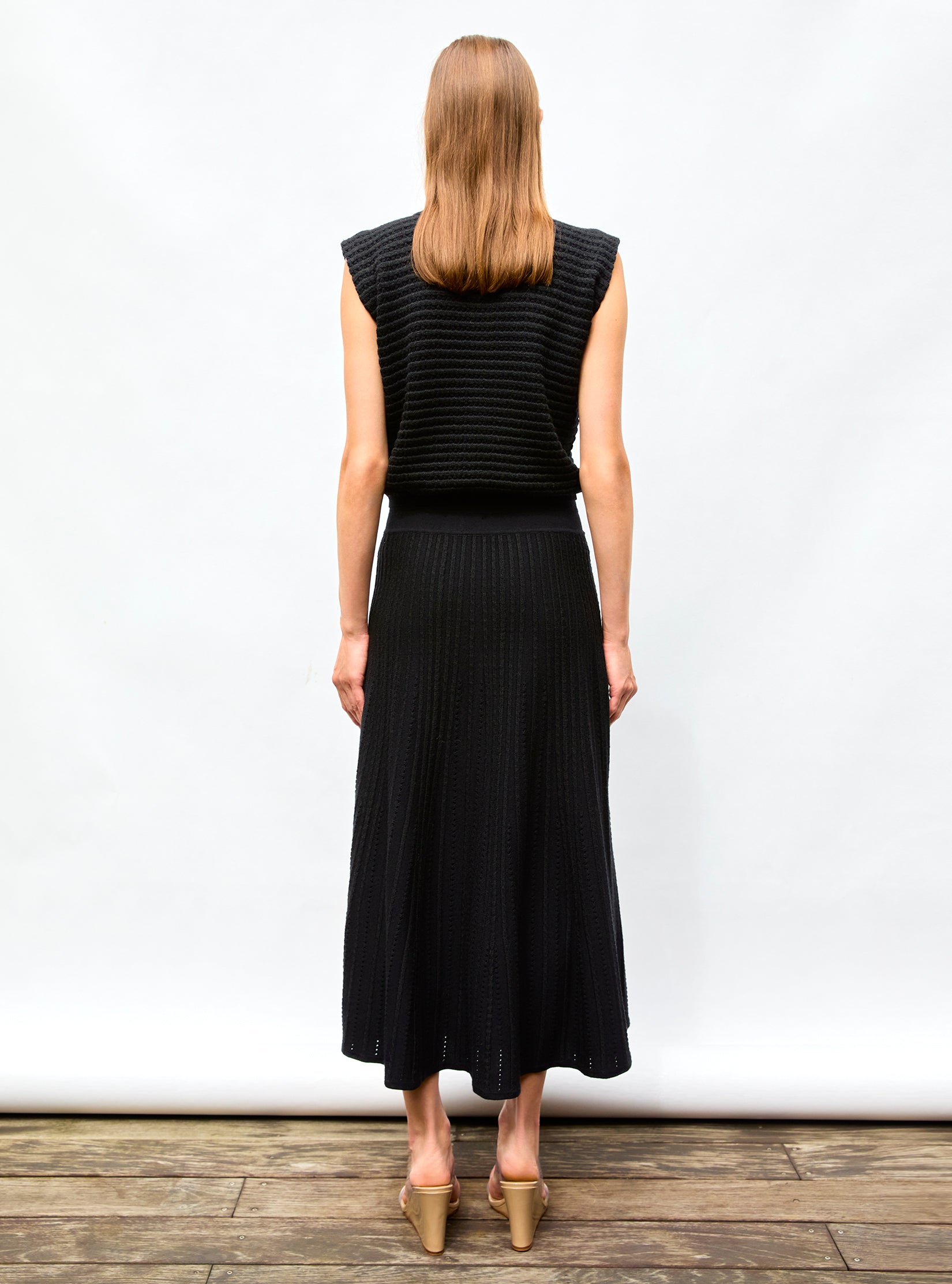 Top maille bijou Noir Profond - Tops de luxe