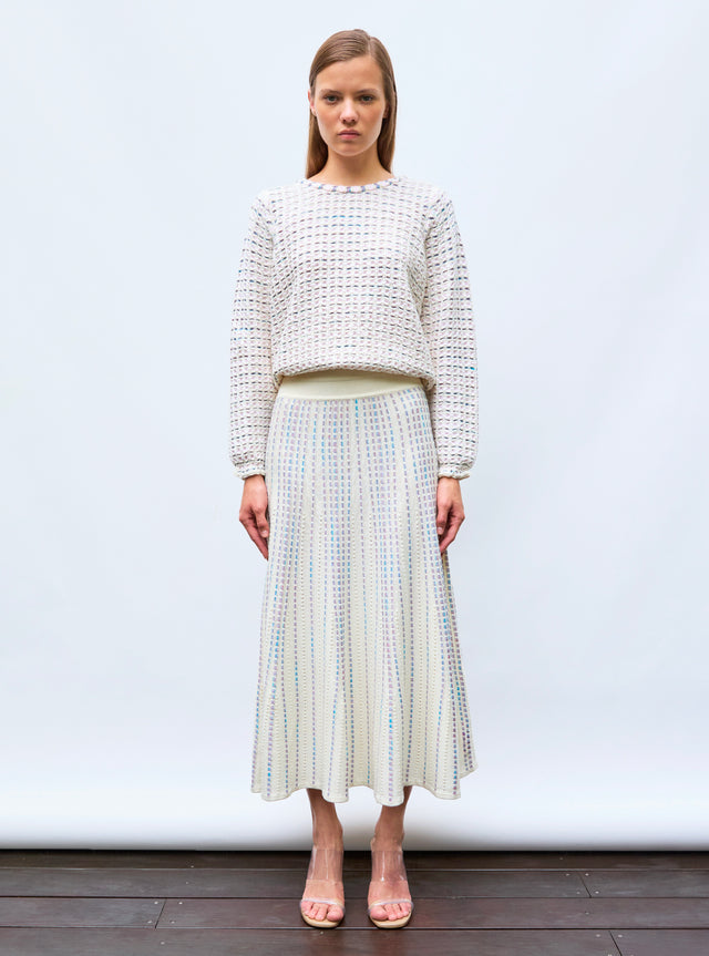 long jewel-knit skirt - Image principale