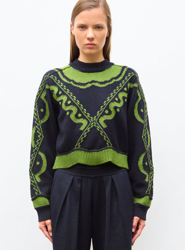 jacquard knit sweater - Image principale