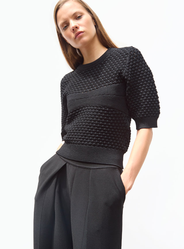 quilted knit top - Image principale