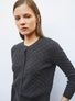 Cardigan en maille boutis Anthracite - Vêtement en maille de luxe Molli