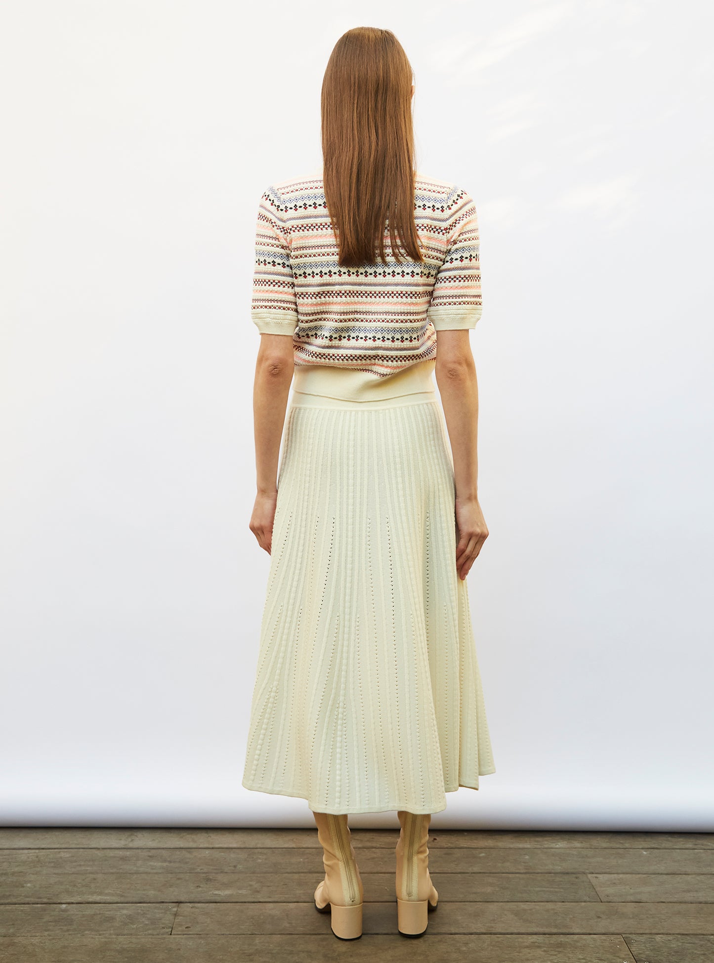 Top motifs mini fair isle Naturel Multi - Vêtement de luxe femme