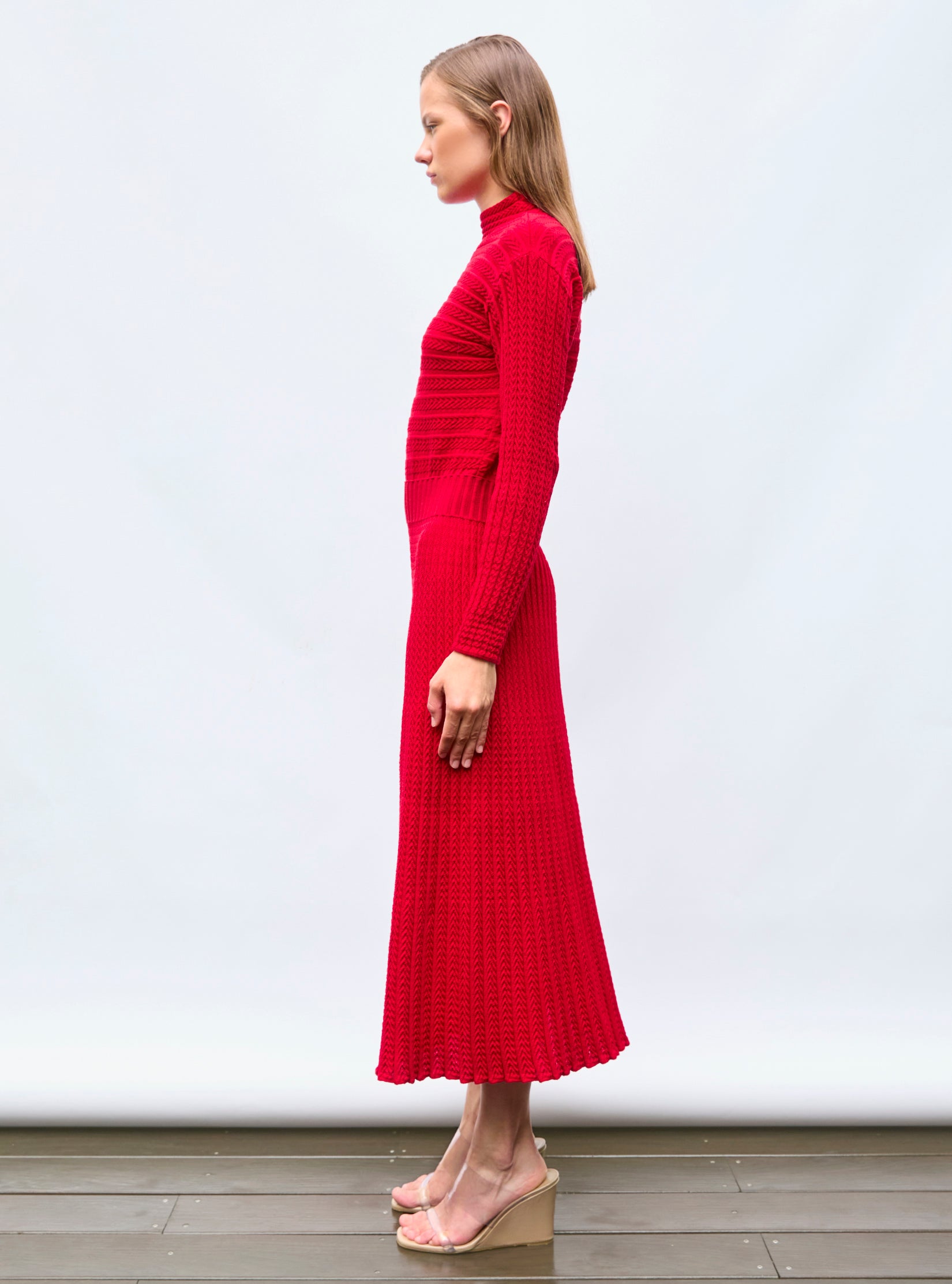 Robes de luxe femme - Robe longue en maille plissée